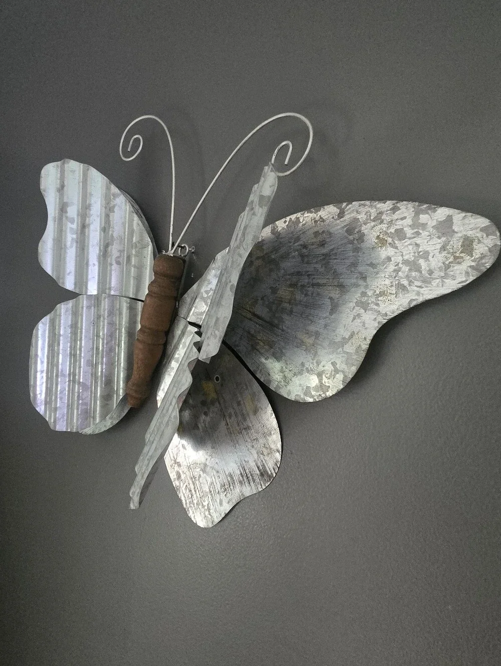 Rustic Corrugated Metal & Wood Butterfly Wall Decor Vintage Farmhouse Art